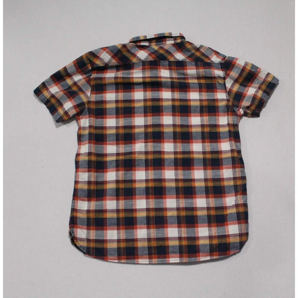 Levi Strauss Blue Shirt Men XXL Button Down Madra Plaid Casual Pearl Snap